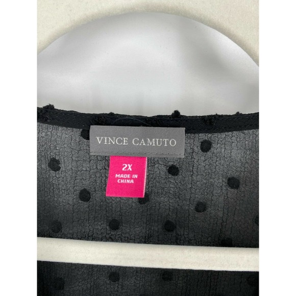 Vince Camuto Polka Dot mesh like Sheer Blouse - Picture 3 of 4